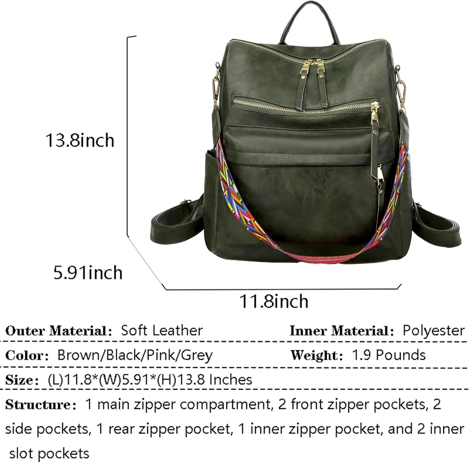 Women's Fashion Backpack Purse for Women Leather Multipurpose Design Ladies Shoulder Bag Travel bag Satchel Handbags