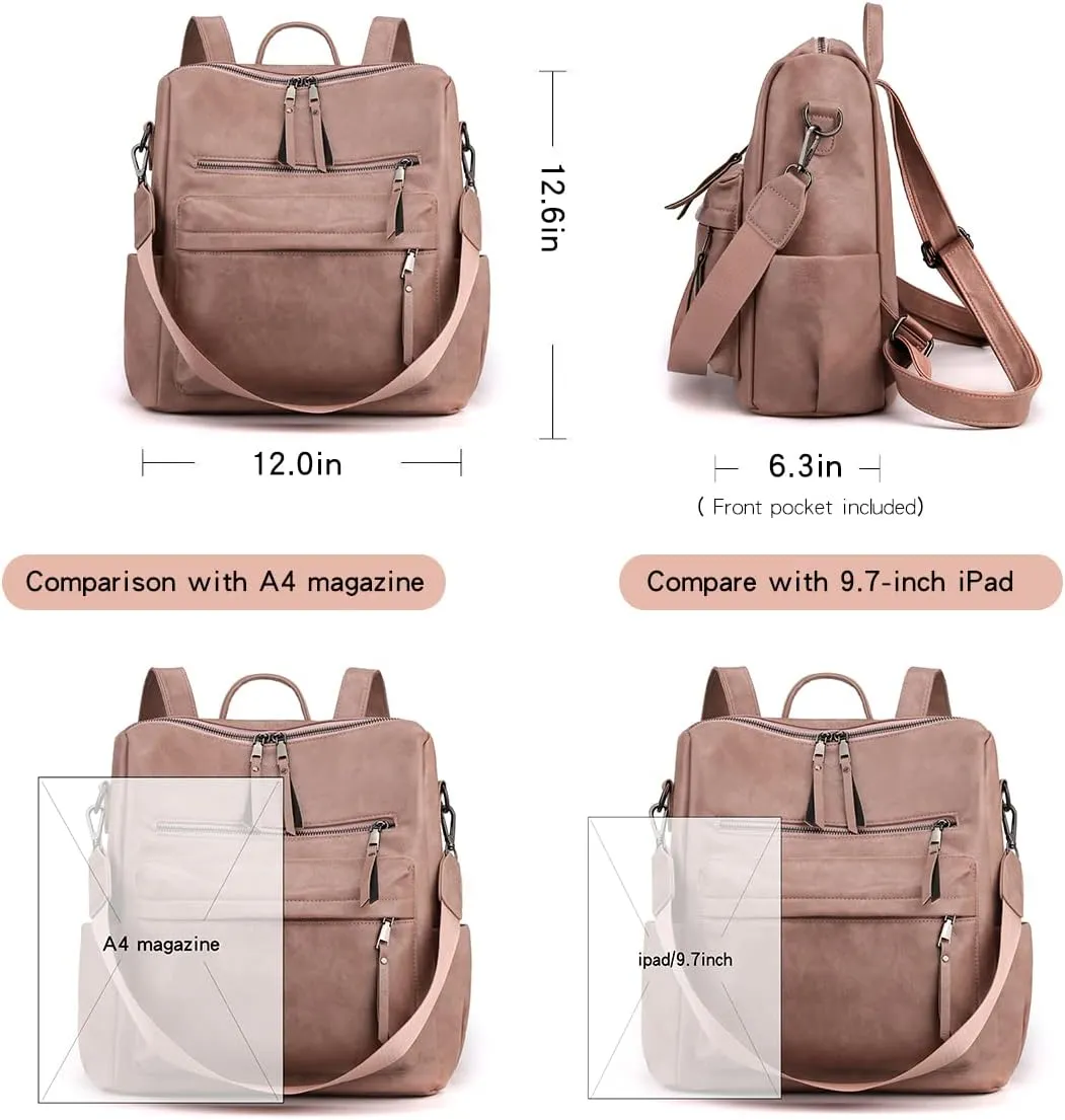 Women's Fashion Backpack Purse Multipurpose Design Convertible Satchel Handbags Shoulder Bag Travel bag