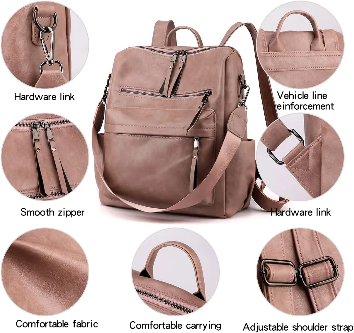 Women's Fashion Backpack Purse Multipurpose Design Convertible Satchel Handbags Shoulder Bag Travel bag
