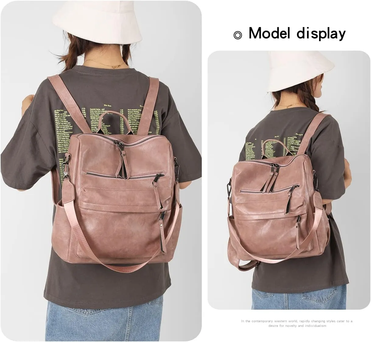Women's Fashion Backpack Purse Multipurpose Design Convertible Satchel Handbags Shoulder Bag Travel bag