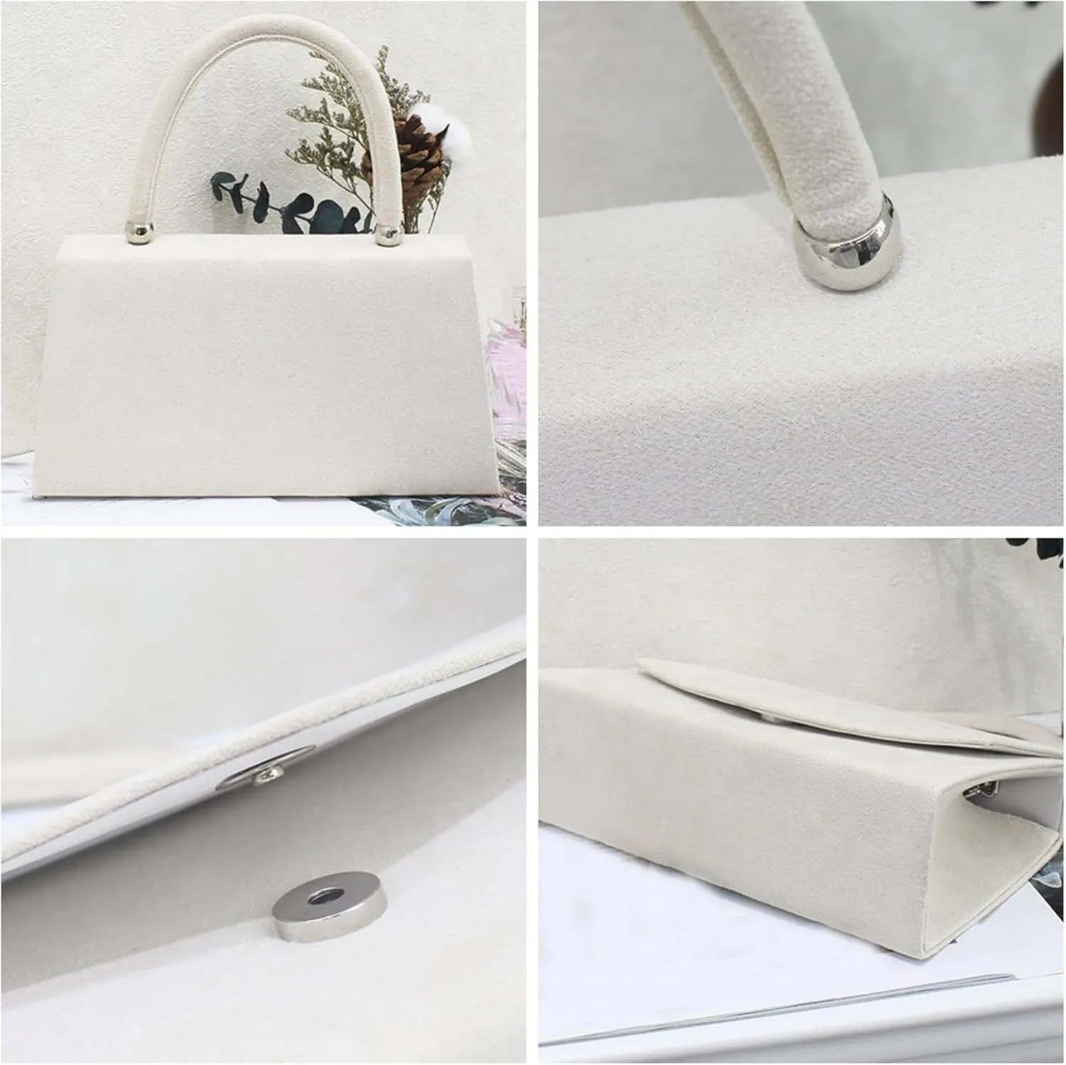 Women's Faux Suede Bag Top Handle Handbag Party Wedding Racing Women Tote Bags (Hot