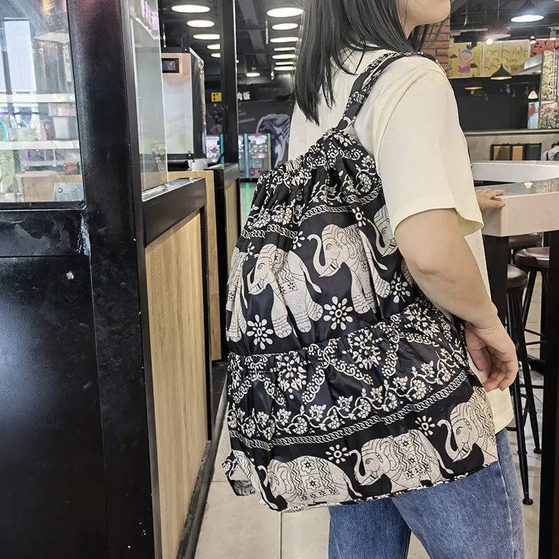 Women's Nylon Bundle Pocket Mummy Lightweight Backpacks