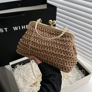 women's small all seasons straw streetwear handbag straw bag