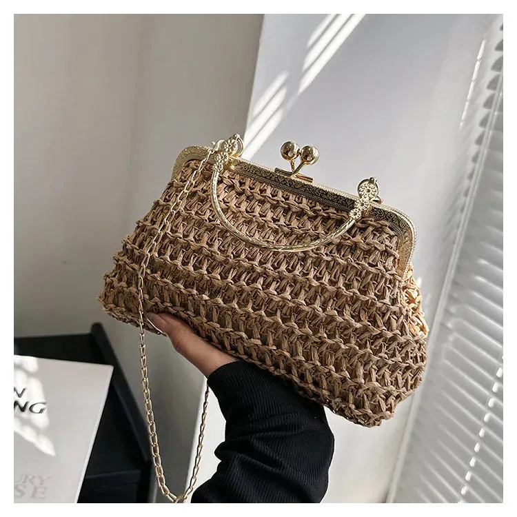 women's small all seasons straw streetwear handbag straw bag