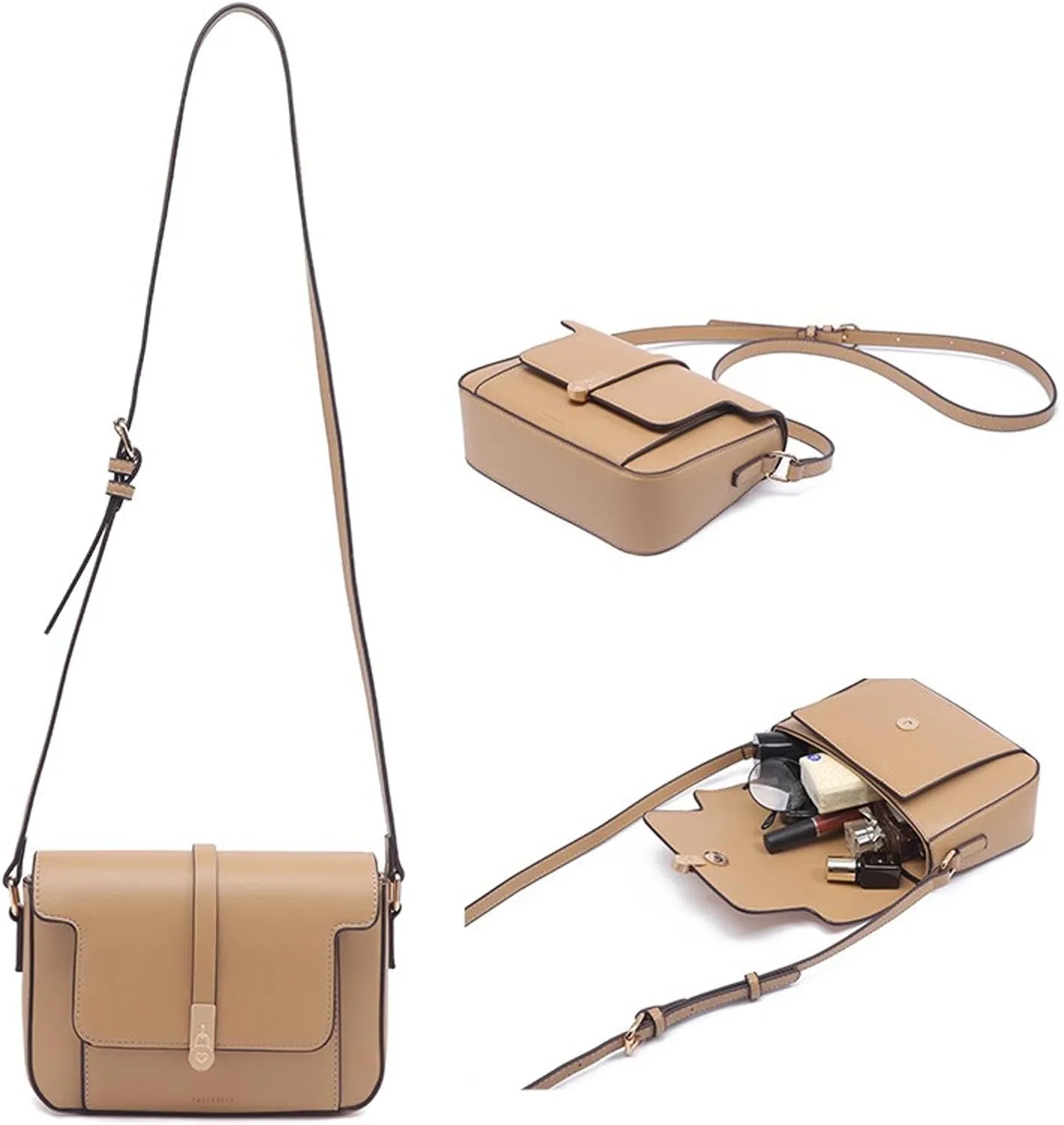 Women's small crossbody bag, fashionable shoulder bag, PU leather square shoulder bag, flip cover handbag