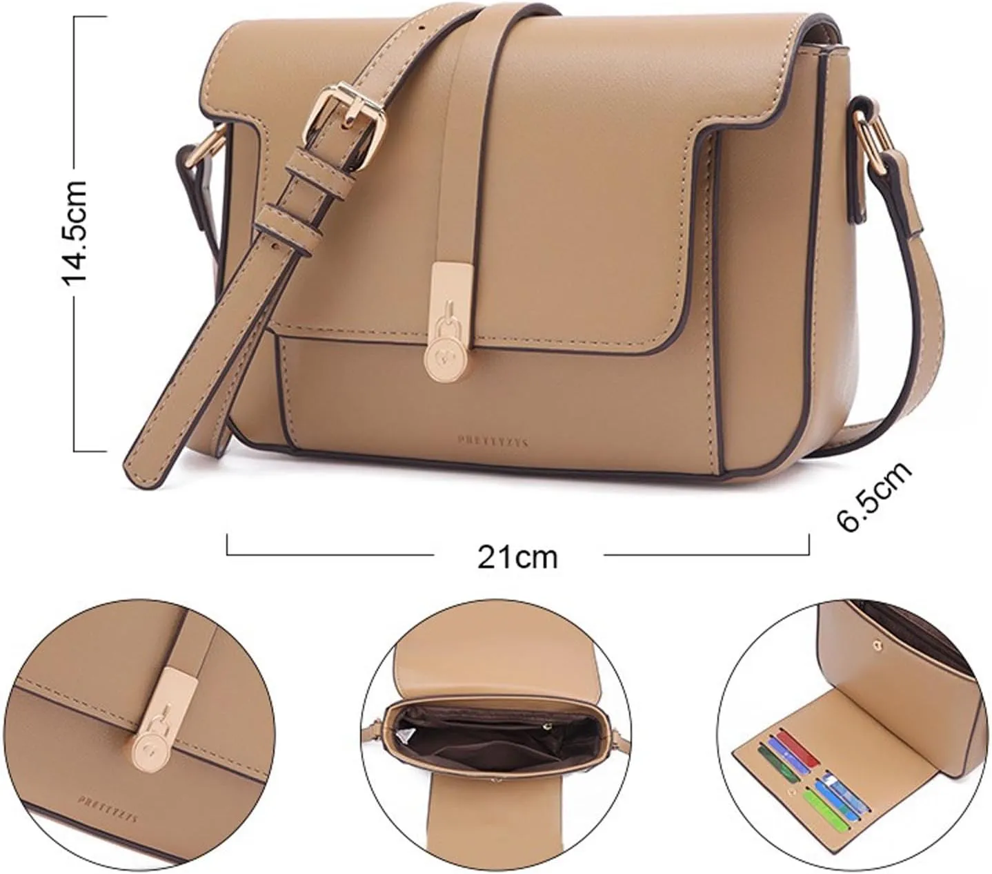 Women's small crossbody bag, fashionable shoulder bag, PU leather square shoulder bag, flip cover handbag