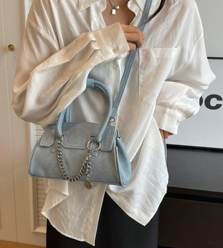 Women's Y2K Style Small Crossbody Shoulder PU Leather Clutch Purse Satchel Hobo Handbag