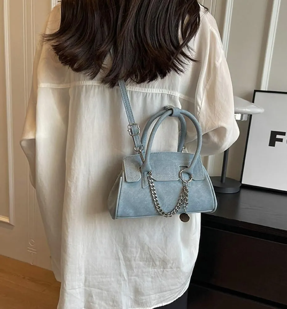 Women's Y2K Style Small Crossbody Shoulder PU Leather Clutch Purse Satchel Hobo Handbag