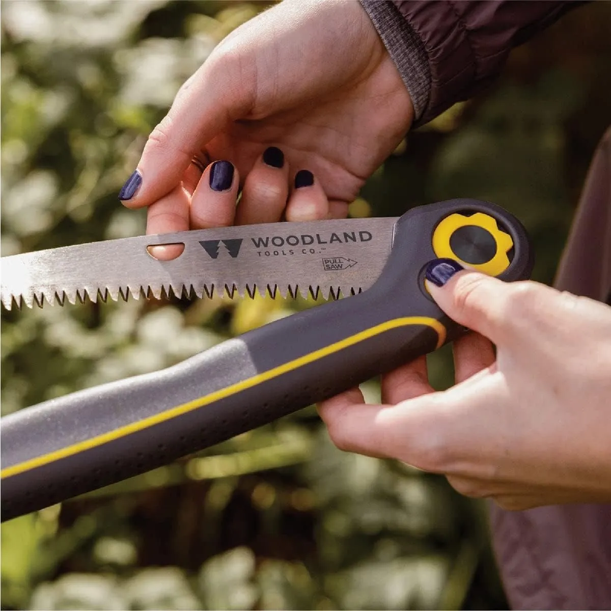 Woodland Tools Co. Duralight 10" Portable Folding Saw – Lightweight, Multi-Position Blade for Pruning, Camping, and Hunting
