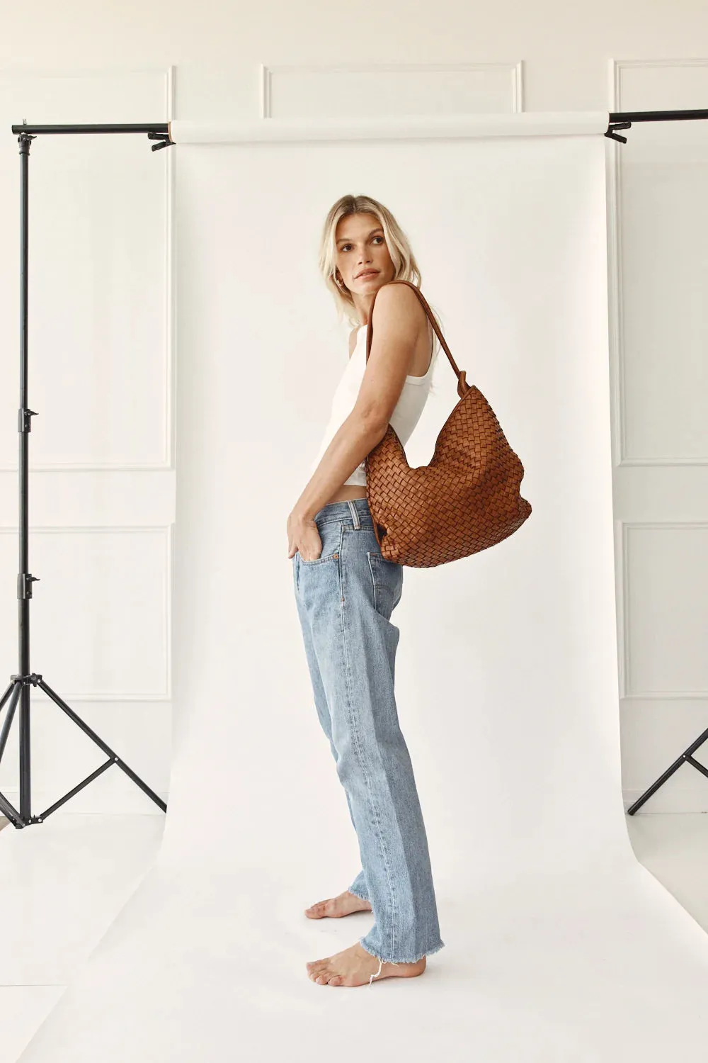 Woven Bella Backpack Tan