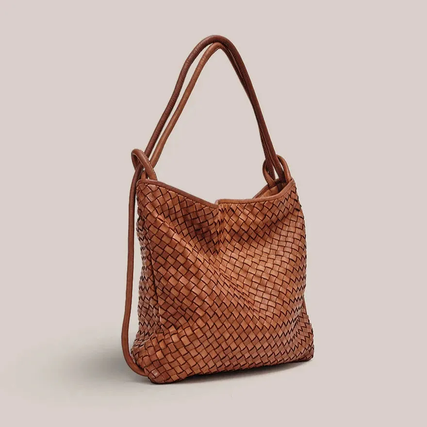 Woven Bella Backpack Tan