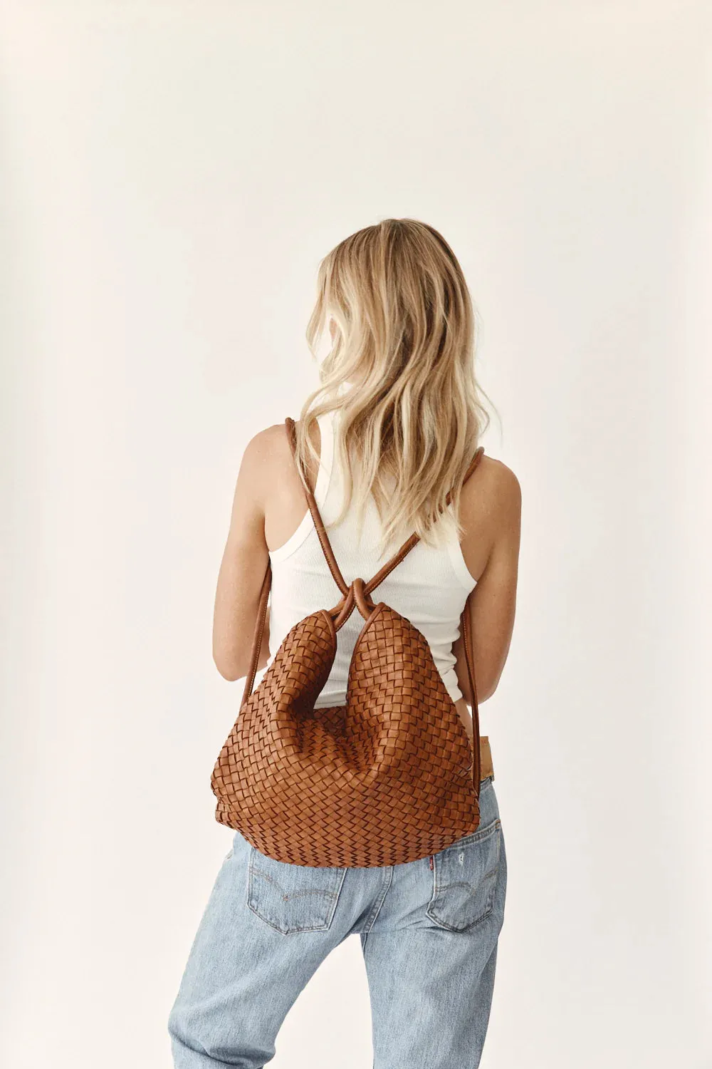 Woven Bella Backpack Tan