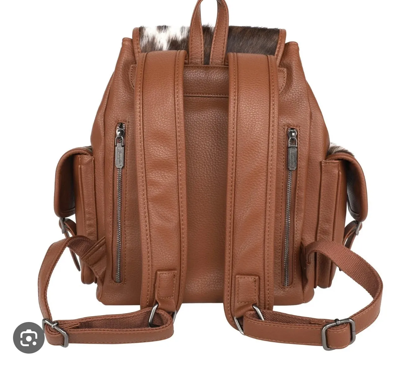 Wrangler Genuine Hair-On Cowhide Drawstring Backpack