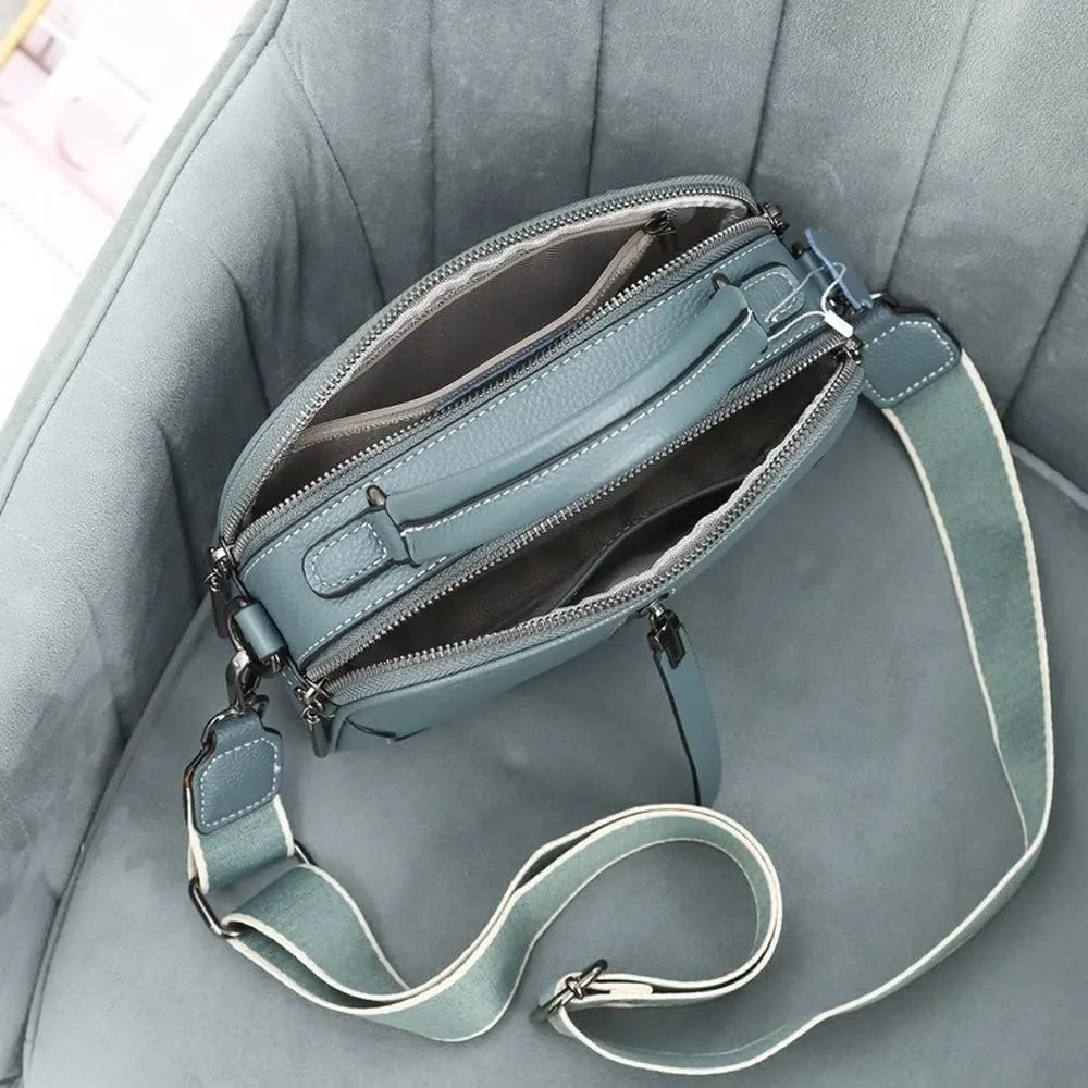 XXGJOALD-Women's Fashion Genuine Leather Handbags Crocodile Pattern Cross-Body Shoulder Bag Casual Messenger Bag (Black)
