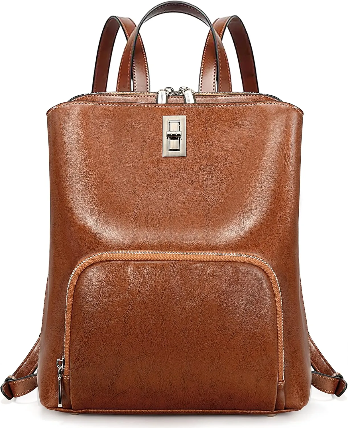 YALUXE Women’s Genuine Cowhide Leather Backpack Handbags Back Pack Purse with 3 Compartments