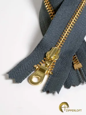 YKK #4.5 Golden-Brass (4-8" / 10.2-20.3cm) - 579 Dark Grey