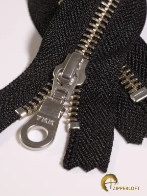 YKK #5 Nickel-Silver (5-16" / 12.7-40.7cm) - 580 Black