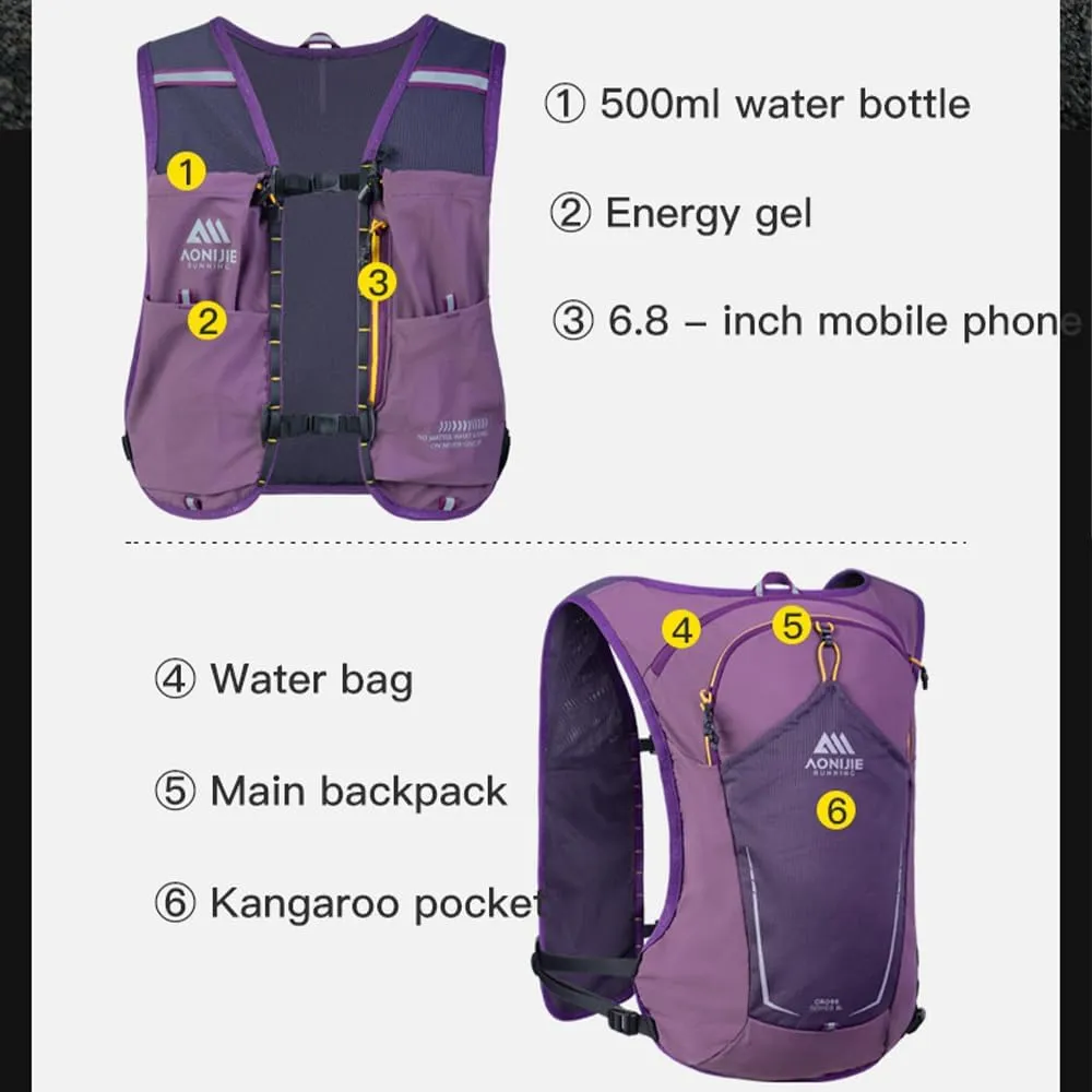 YOUGLE 8L Ultra-Lightweight Running Backpack with 1.5L Hydration Bladder, Breathable Mesh for Marathon, Hiking & Outdoor Sports