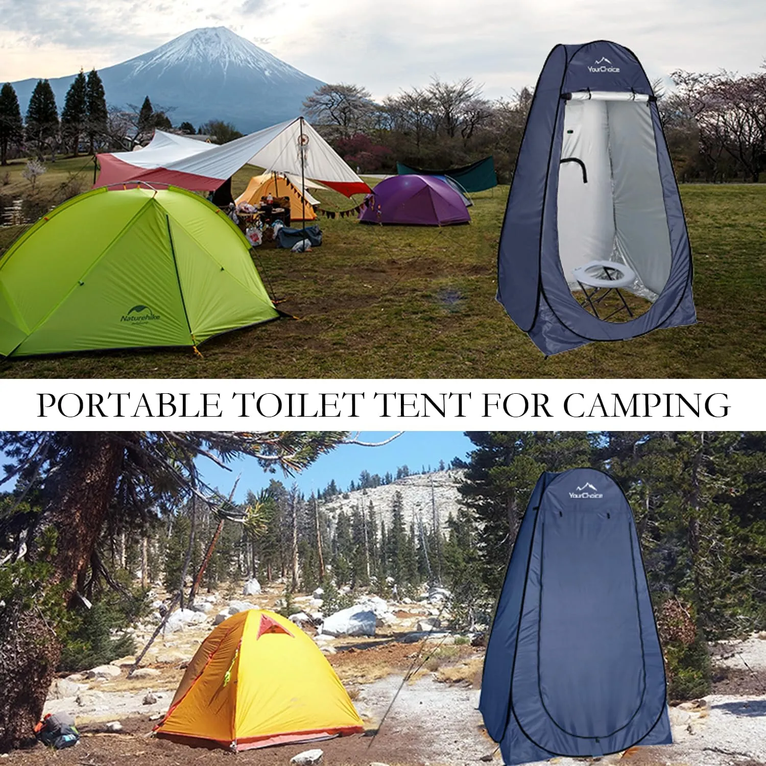 Your Choice Pop Up Privacy Shower Tent - Portable Changing Tent for Camping, Beach & Hiking - 6.2FT Lightweight with Carry Bag, Quick Setup & Full Coverage