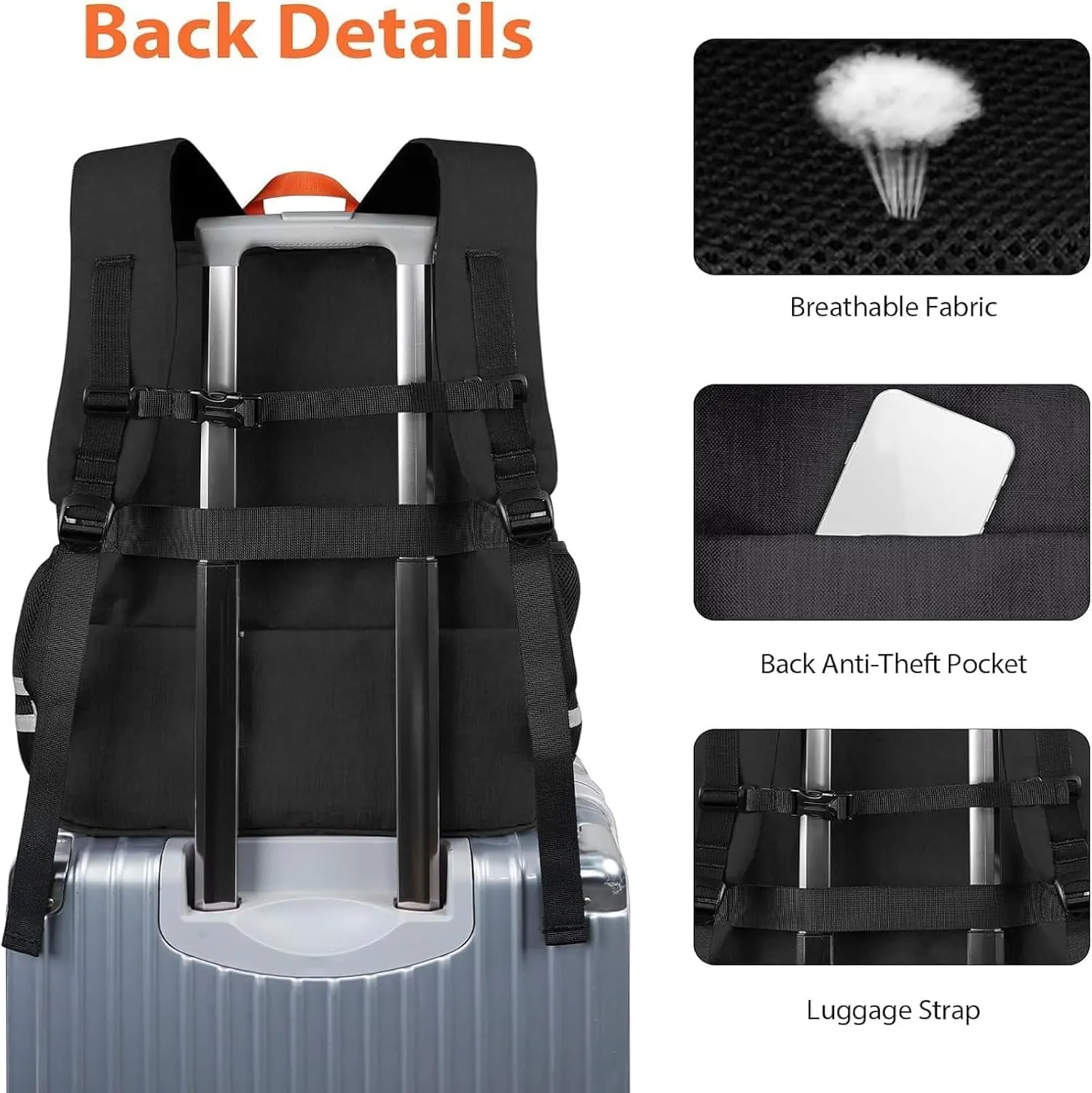 Ytonet Gym Backpack For Men Women, Travel Sports Backpack With Shoe Compartment USB Charging Port, Large Workout Water Resistant College Bag Fit 17.3 Inch Laptop, Hiking, Black