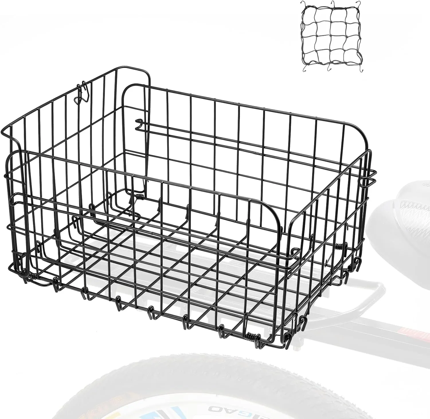 Zacro Bike Basket Front/Rear, Folding Bicycle Basket with Removable Liner Bag, Large Quick Release Design Metal Ebike Basket for Adult Women/Men Carrying Dogs, Pets, Fruit & Grocery
