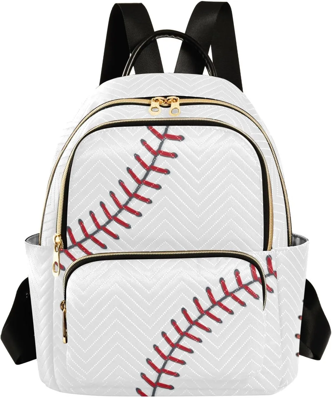 ZAZYXTJ Baseball Backpack Purse for Women Quilted Mini Fashion Backpacks Lightweight Travel Casual Backpack
