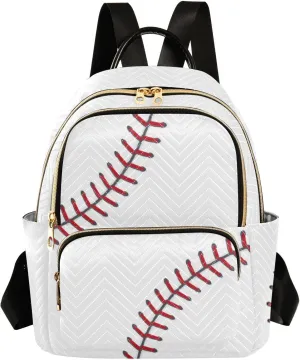 ZAZYXTJ Baseball Backpack Purse for Women Quilted Mini Fashion Backpacks Lightweight Travel Casual Backpack